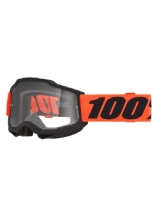 Gogle motocyklowe 100% Accuri 2 z przezroczystą szybką, czarno-pomarańczowe