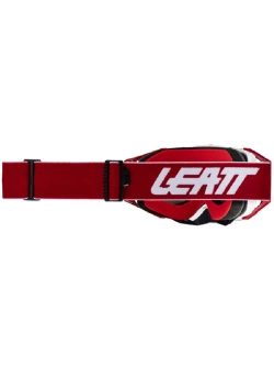 Gogle motocyklowe Leatt Velocity 6.5 Cryztal White Roze z czerwoną szybką czarno białe