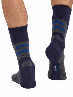Skarpety termoaktywne Brubeck Trekking Merino grafitowo-niebieskie