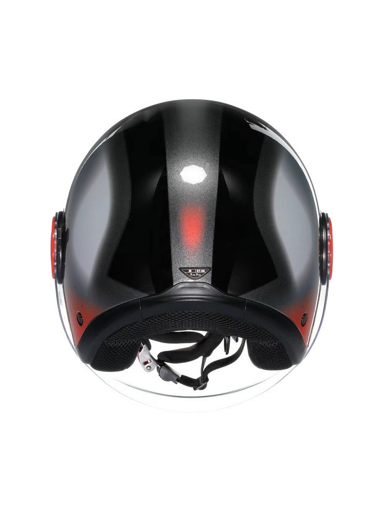 Kask otwarty AGV Eteres Levanto czarno-srebrno-czerwony