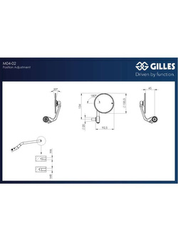 Lusterko motocyklowe GILLES Moon M04-02-BD na koniec kierownicy aluminiowe czarne