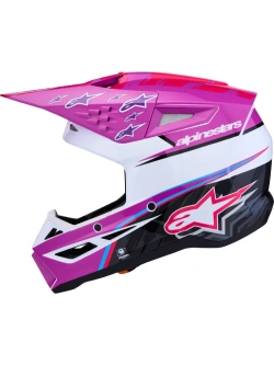 Kask enduro Alpinestars SM3 Falcon biało-róźowo-czarny połysk