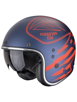 Kask otwarty Scorpion Belfast Evo Dawg niebiesko-czerwony matowy