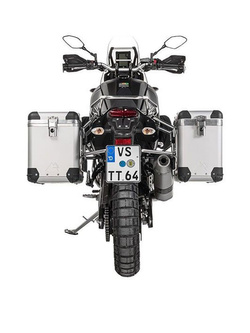 Zestaw: kufry boczne z anodowanego aluminium "And-S" Zega Pro + stelaże srebrne Touratech Yamaha Tenere 700 / World Raid (38+45L)