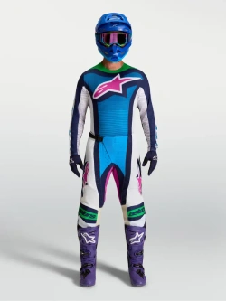 Bluza cross Alpinestars MX Techstar Maven biało-niebiesko-zielona