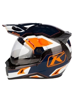 Kask adventure Klim Krios Pro Rally niebiesko-pomarańczowo-biały