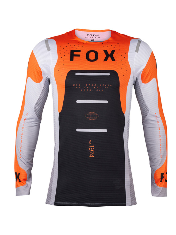 Bluza enduro Fox Flexair Magnetic czarno-biało-pomarańczowa