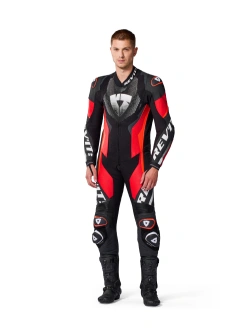 Kombinezon motocyklowy jednoczęściowy REV’IT! Hyperspeed 3 czarno-fluo czerwony