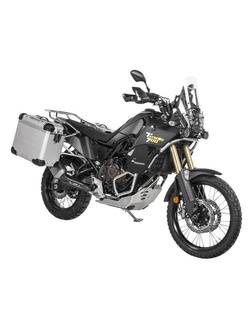 Zestaw: kufry boczne z anodowanego aluminium srebrne "And-S" Zega Evo + stelaże srebrne Touratech Yamaha Tenere 700 / World Raid (38+45L)