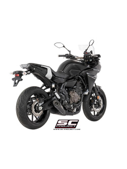 Pełny układ wydechowy 2-1, SC-Project S1 Titanium + Carbon [Czarny mat] - Yamaha Tracer 700 [16-20]