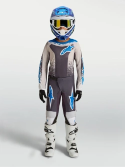 Bluza cross dziecięca Alpinestars MX Fluid Drag szaro-niebieska