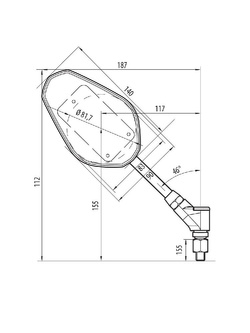 Lusterka Lampa Trident mocowane na kierownicy [para; prawy gwint M10 x 1.25]