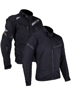 Kurtka motocyklowa tekstylna Leatt DriTour 7.5 Stealth czarno-szara