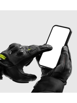 Rękawice motocyklowe Rebelhorn Defender czarno-szare-fluo