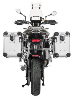 Zestaw: kufry boczne z anodowanego aluminium srebrne "And-S" Zega Evo + stelaże srebrne Touratech Triumph Tiger 900 Rally / Pro / GT / GT Pro (20-) (38+45L)