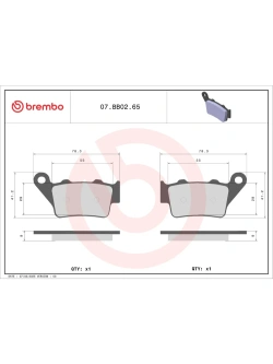 Klocki hamulcowe Brembo Genuine KTM 890 Duke R (20-25) [na tył, kpl. na 1 tarczę]
