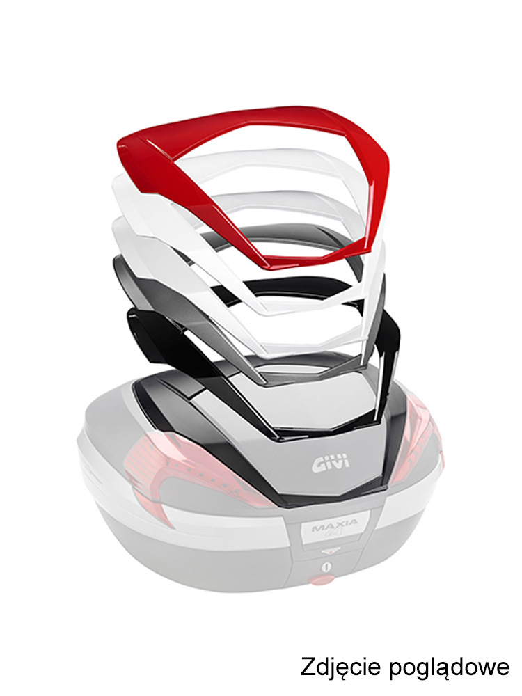 Pokrywa GIVI CV47R300 do kufrów centralnych V47/ 56 Monokey czerwona