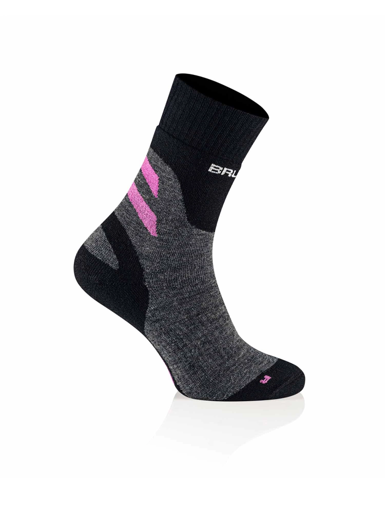 Skarpety termoaktywne damskie Brubeck Trekking Merino szaro-różowe