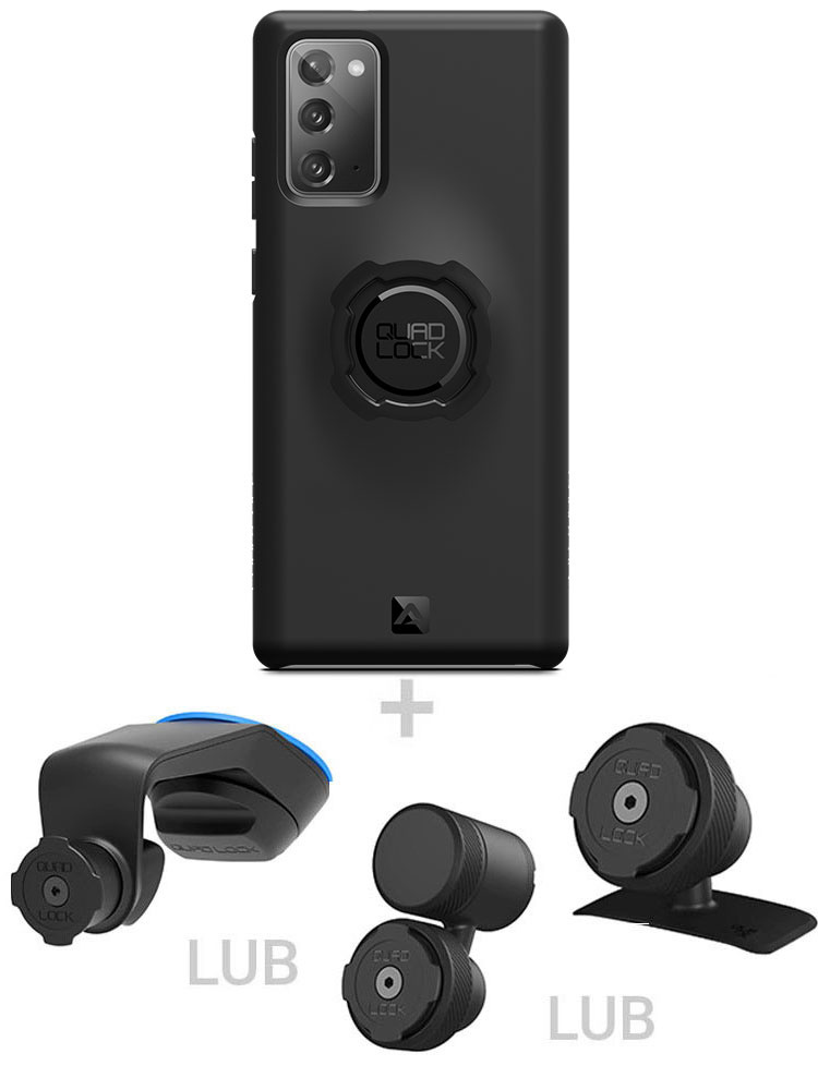 Zestaw do samochodu: etui na telefon Samsung Galaxy Note20 + mocowanie Quad Lock