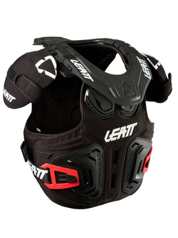 Buzer z osłoną szyi dziecięcy Leatt Fusion Vest 2.0 czarno-czerwony