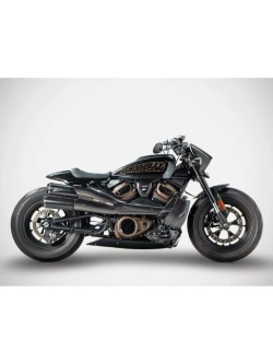 Pełny układ wydechowy Zard System 2:2 Slip-On Top Gun E5 Harley Davidson Sportster S 1250 (21-25) czarny matowy