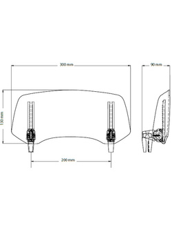 Regulowany deflektor PUIG do szyb i owiewek 2.0 przezroczysta [clip-on; wymiary: 30 x 13 cm]