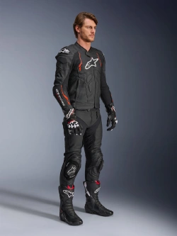 Kurtka motocyklowa skórzana Alpinestars Dusk Airflow czarno-czerwona