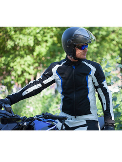 Kurtka motocyklowa Modeka Khao Air czarno-popielato-niebieska