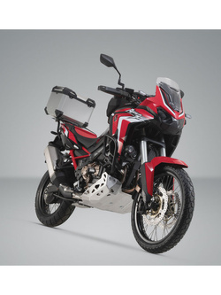 Zestaw: kufer centralny Trax + stelaż Adventure SW-Motech Honda CRF1100L Africa Twin (19-21) [pojemność: 38l] srebrny