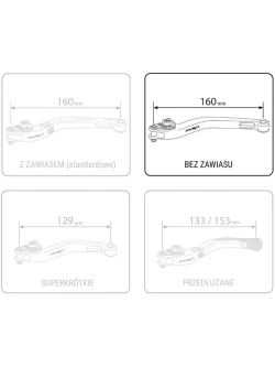 Regulowana dźwignia hamulca PUIG 4.0 Evo [bez zawiasu] czarna