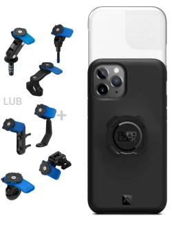 Zestaw na motocykl: etui na telefon iPhone 11 PRO + wodoodporny pokrowiec + mocowanie Quad Lock 