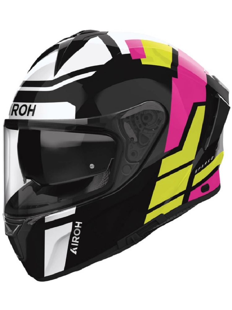 Kask integralny Airoh Spark 2 Lively Mint czarno-żółto-różowy połysk