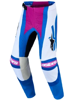 Spodnie cross Alpinestars MX Techstar Maven biało-niebiesko-różowe