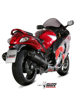 Tłumiki motocyklowe Slip-On Line (Oval) MIVV do Suzuki GSX-R 1300 Hayabusa (08-17) carbon