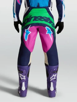 Spodnie cross Alpinestars MX Techstar Maven biało-niebiesko-zielone
