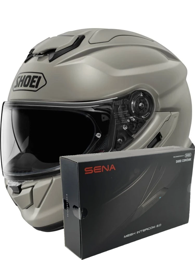 Zestaw: kask integralny Shoei GT-Air 3 Chalk szary + dedykowany interkom motocyklowy Sena SRL 3