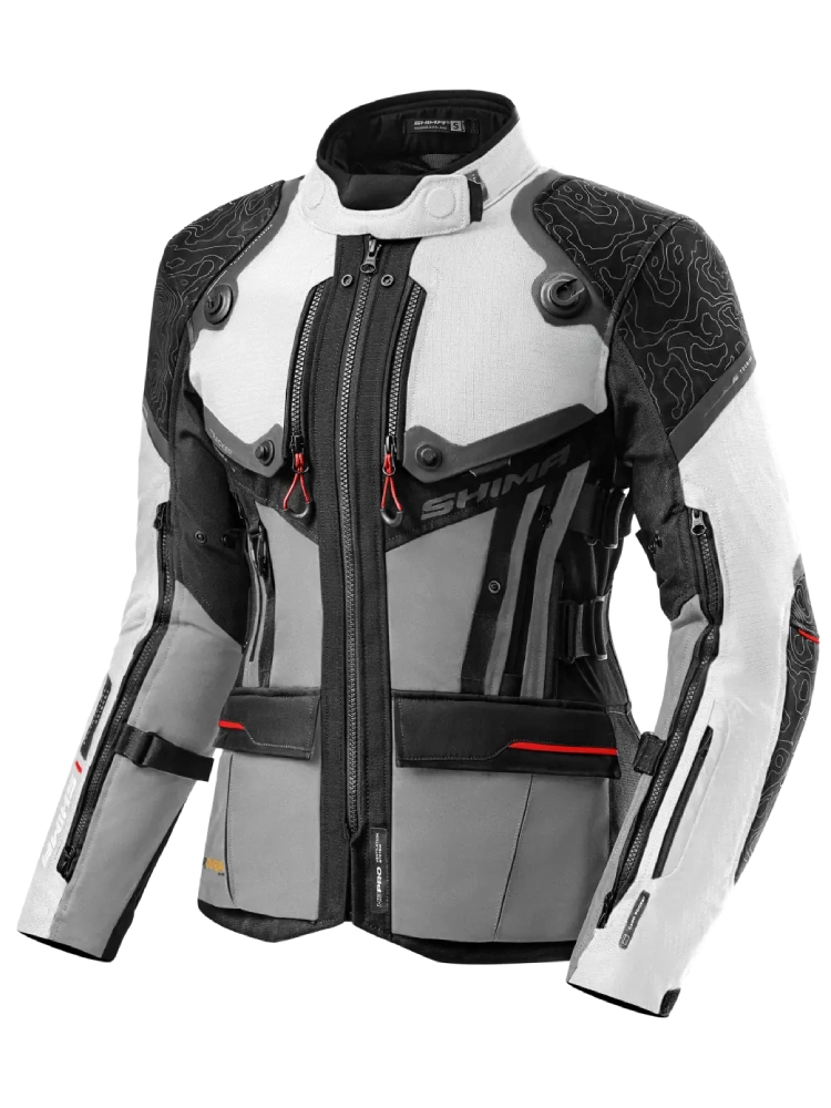 Kurtka motocyklowa damska tekstylna Shima Tracker jasnoszara