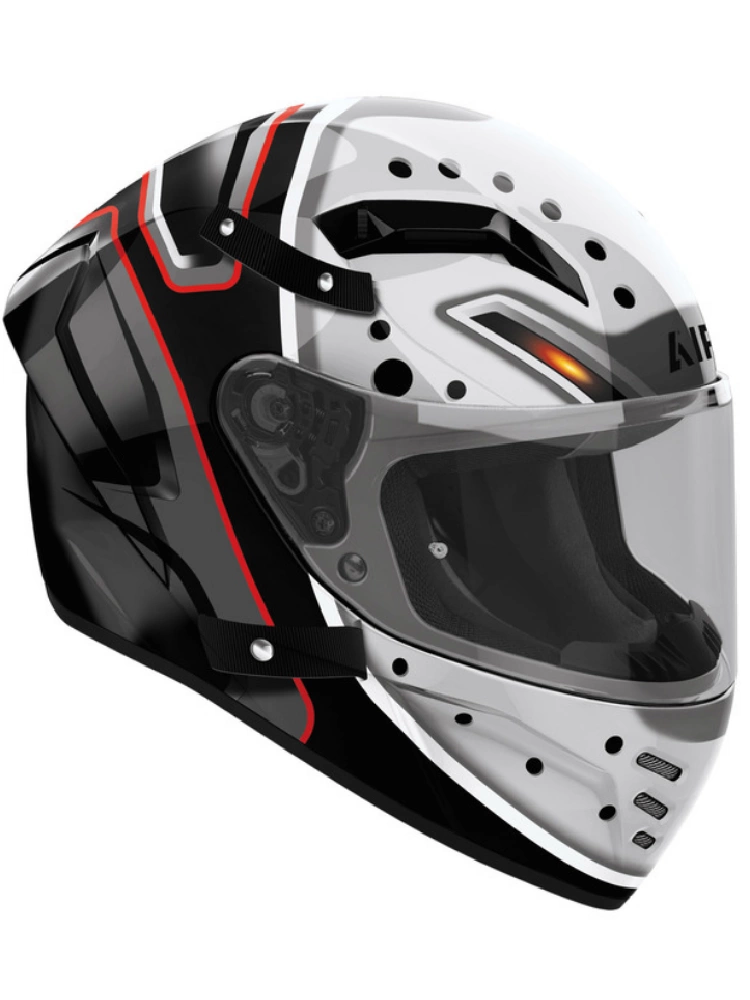 Kask integralny Airoh Connor Masker czarno-biało-czerwony połysk