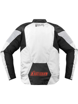 Kurtka motocyklowa tekstylna Icon Overlord 3 czarno-biała