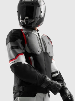 Kurtka motocyklowa tekstylna Rebelhorn Borg II czarno-szaro-czerwona