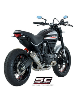 Pełny układ wydechowy SC-Project 2-1, Conic 70's Stainless steel (Slip-on) - Ducati Scrambler 800 [15-16]
