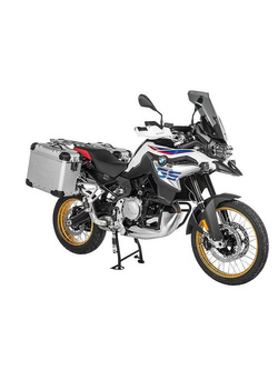 Zestaw: kufry boczne z anodowanego aluminium srebrne Zega Evo X + stelaże srebne Touratech BMW F850GS/ Adventure/ F750GS/ F900GS Adventure/ F800GS (24-) (2 x 38L)