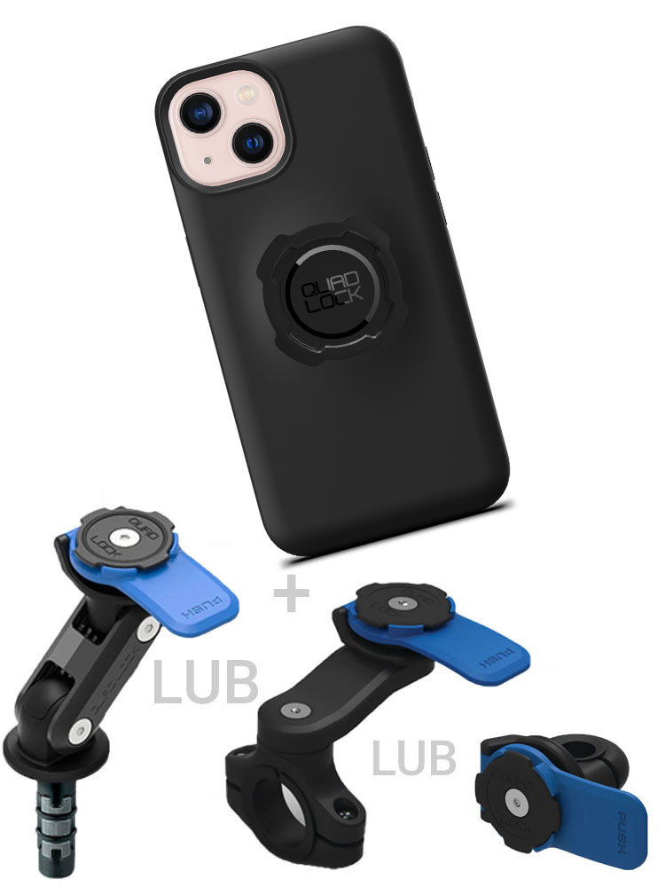 Zestaw na motocykl: etui na telefon iPhone 13 + mocowanie Quad Lock