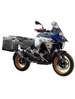 Zestaw: kufry boczne aluminiowe srebrne Zega Pro + stelaże srebrne Touratech BMW R 1300 GS Adventure (24-) [poj.: 38+38l]