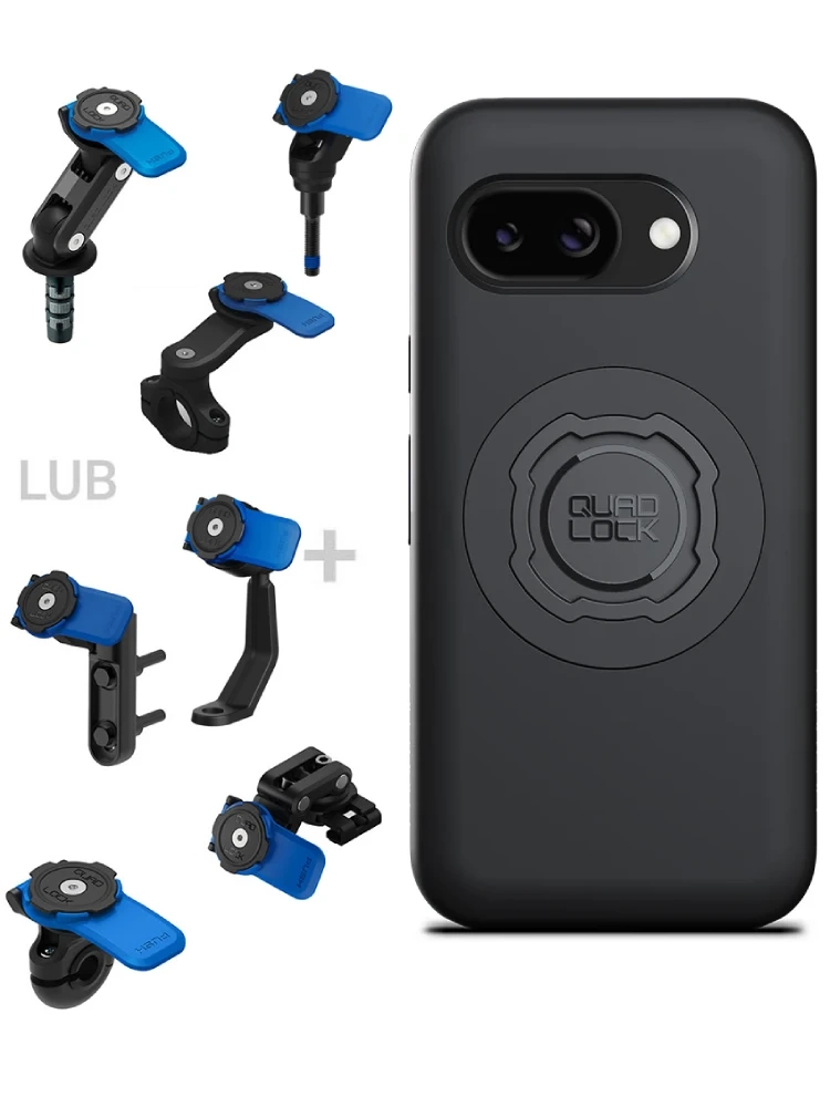 Zestaw na motocykl: etui MAG na telefon Google Pixel 9A (magnetyczne) + mocowanie Quad Lock