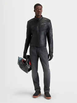 Kurtka motocyklowa skórzana Alpinestars Revern czarna