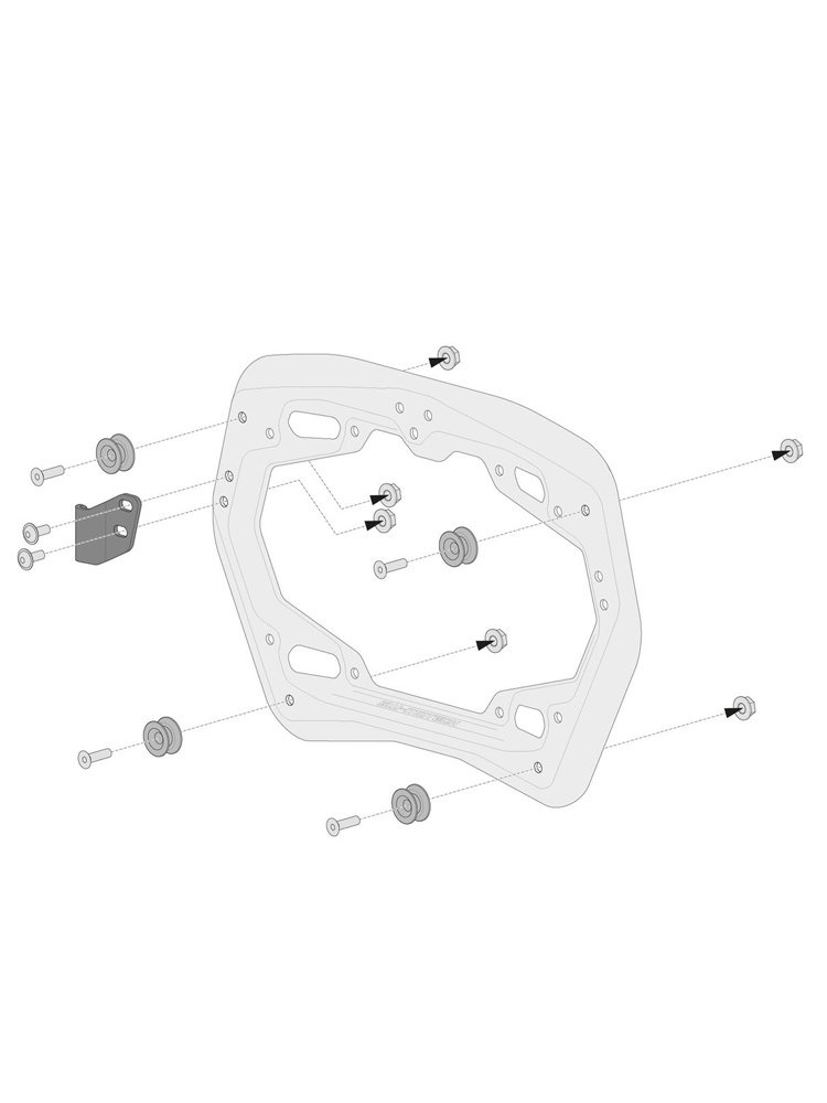 Zestaw: kufry boczne 45/37L + kufer centralny 38L TRAX ADV + stelaże SW-MOTECH do Triumpha Tiger 900 (19-23)/ GT/ Rally/ Pro (19-) srebrne