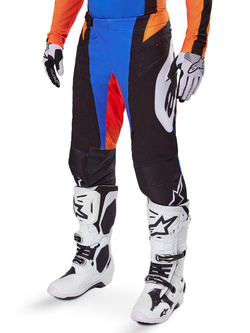 Spodnie cross damskie Alpinestars MX Techstar Melt pomarańczowo-niebieskie