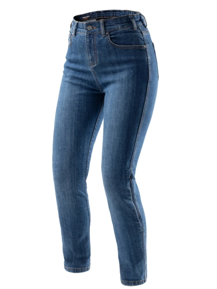 Jeansy motocyklowe damskie Rebelhorn Classic Mono niebieskie
