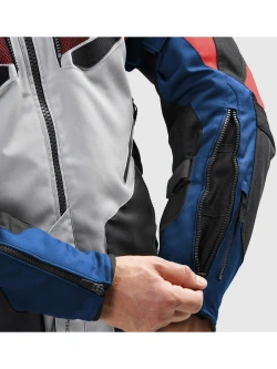 Kurtka motocyklowa tekstylna Rebelhorn Hiker IV szaro-niebiesko-czerwona